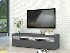 Salotto > Dmora Base TV ardesia 130x45x36h cm in legno - Gianna Grigio Ardesia