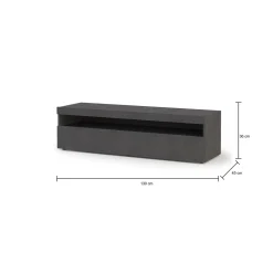 Salotto > Dmora Base TV ardesia 130x45x36h cm in legno - Gianna Grigio Ardesia