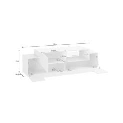 Base TV bianco lucido,cemento 160x45x51h cm 3 ante - Andris