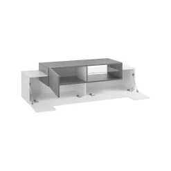 Base TV bianco lucido,cemento 160x45x51h cm 3 ante - Andris