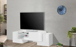 Base TV bianco lucido 100x45x45h cm 3 ante - Moldavite