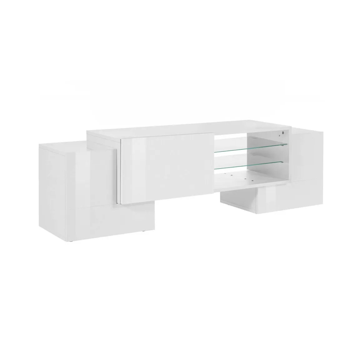 Base TV bianco lucido 100x45x45h cm 3 ante - Moldavite