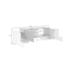Base TV bianco lucido 100x45x45h cm 3 ante - Moldavite
