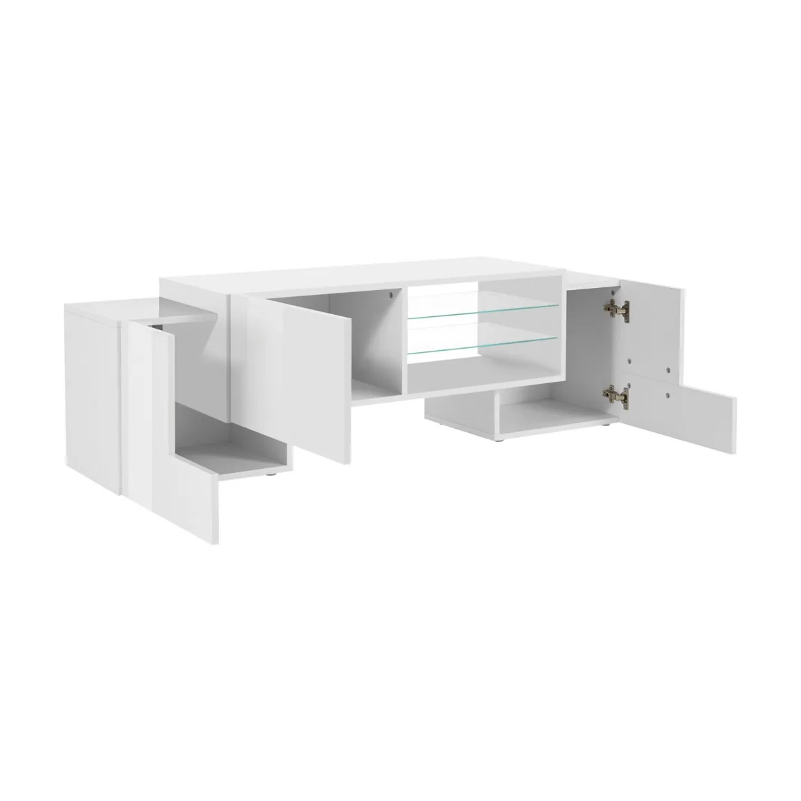 Base TV bianco lucido 100x45x45h cm 3 ante - Moldavite