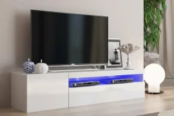 Base TV bianco lucido 150x40x37h cm 2 ante - Ardy