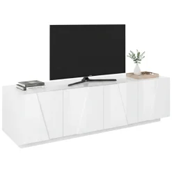 Base TV bianco lucido 162x44x46h cm 4 ante e 1 cassetto - Acix