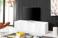 Base TV bianco lucido 162x44x46h cm 4 ante e 1 cassetto - Acix