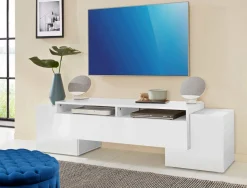 Salotto > Dmora Base TV 170x45x45h cm 3 ante - Abele Bianco Lucido