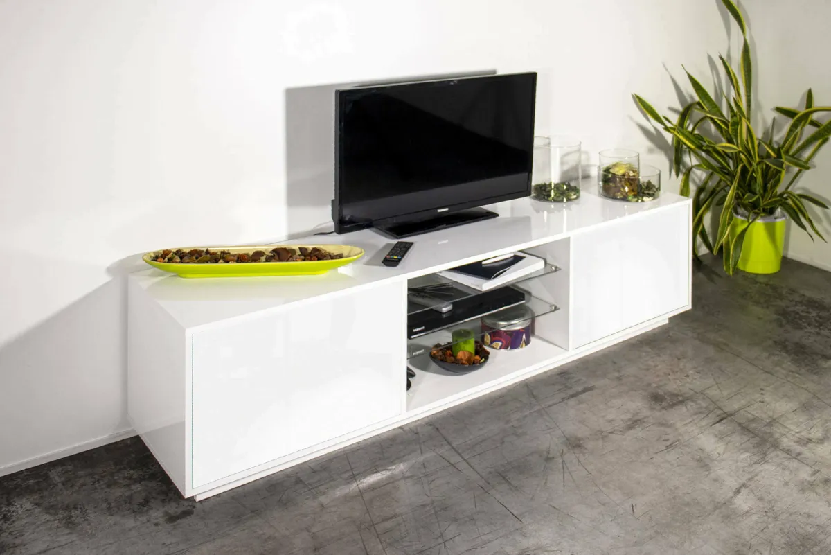 Salotto > Dmora Base TV 180x41x46h cm 2 ante - Lola Bianco Lucido
