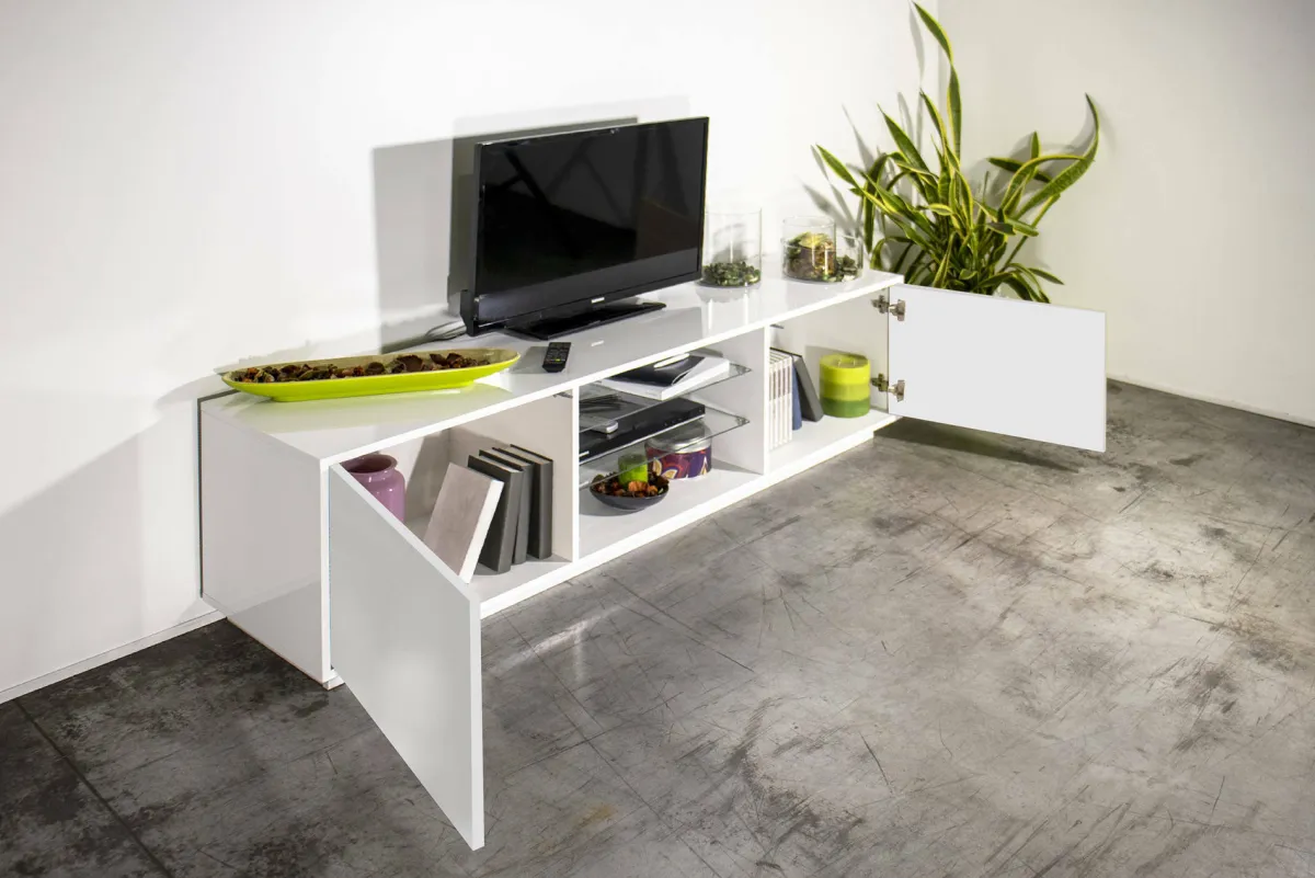 Salotto > Dmora Base TV 180x41x46h cm 2 ante - Lola Bianco Lucido
