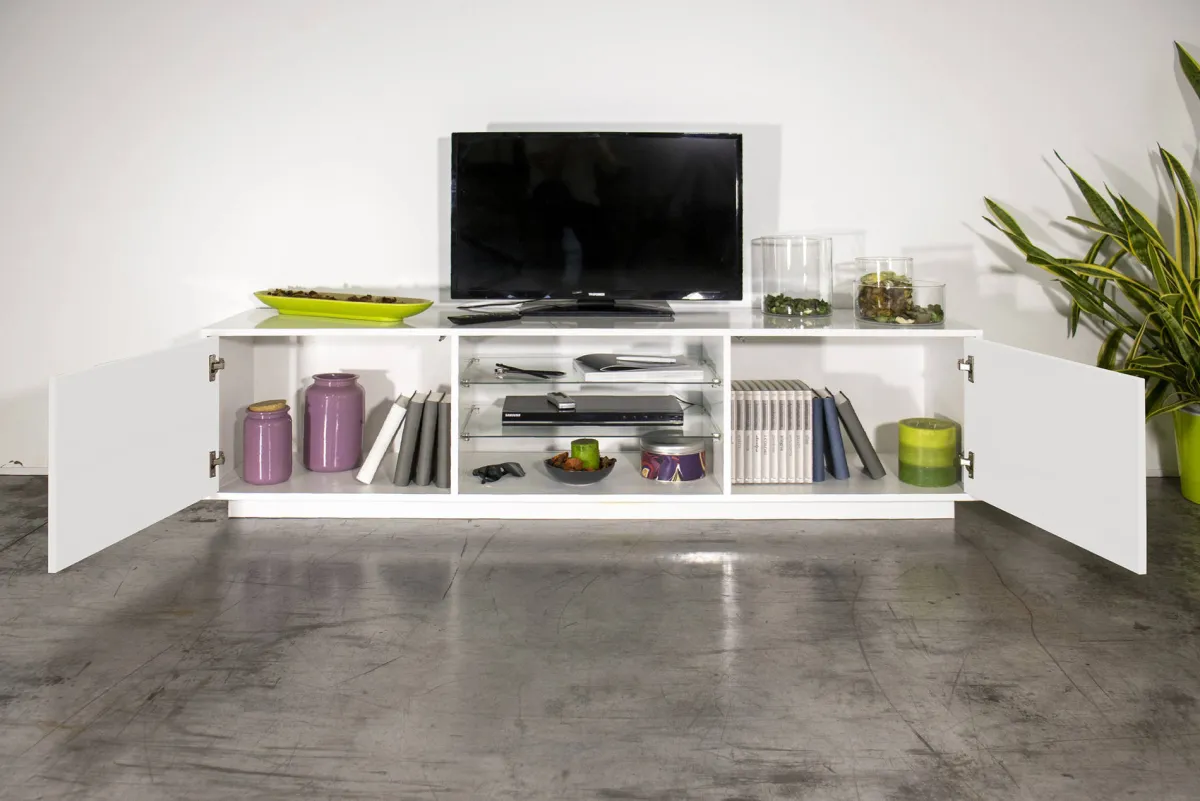 Salotto > Dmora Base TV 180x41x46h cm 2 ante - Lola Bianco Lucido