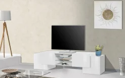 Base TV bianco lucido 190x45x45h cm 4 ante - Arancione