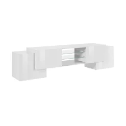 Base TV bianco lucido 190x45x45h cm 4 ante - Arancione