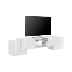 Mobili Porta Tv|Salotto > Dmora Base TV 200x40x37h cm 3 ante - Amore Bianco Lucido
