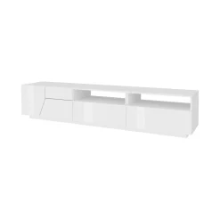 Base TV bianco lucido 200x43x46h cm 2 ante e 2 cassetti - Arghi