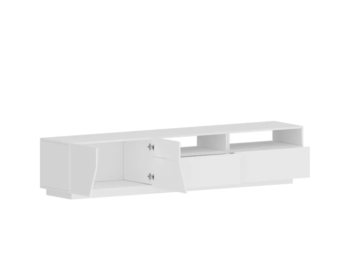 Base TV bianco lucido 200x43x46h cm 2 ante e 2 cassetti - Arghi