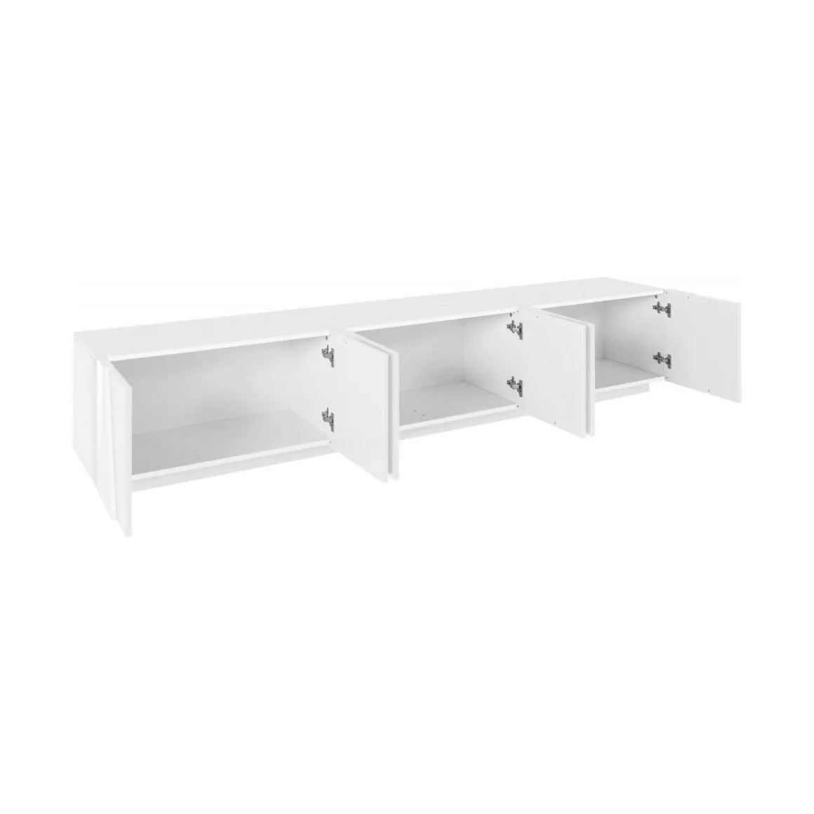Mobili Porta Tv|Salotto > Dmora Base TV 260x41x46h cm 4 ante e 2 cassetti - Albak Bianco Lucido