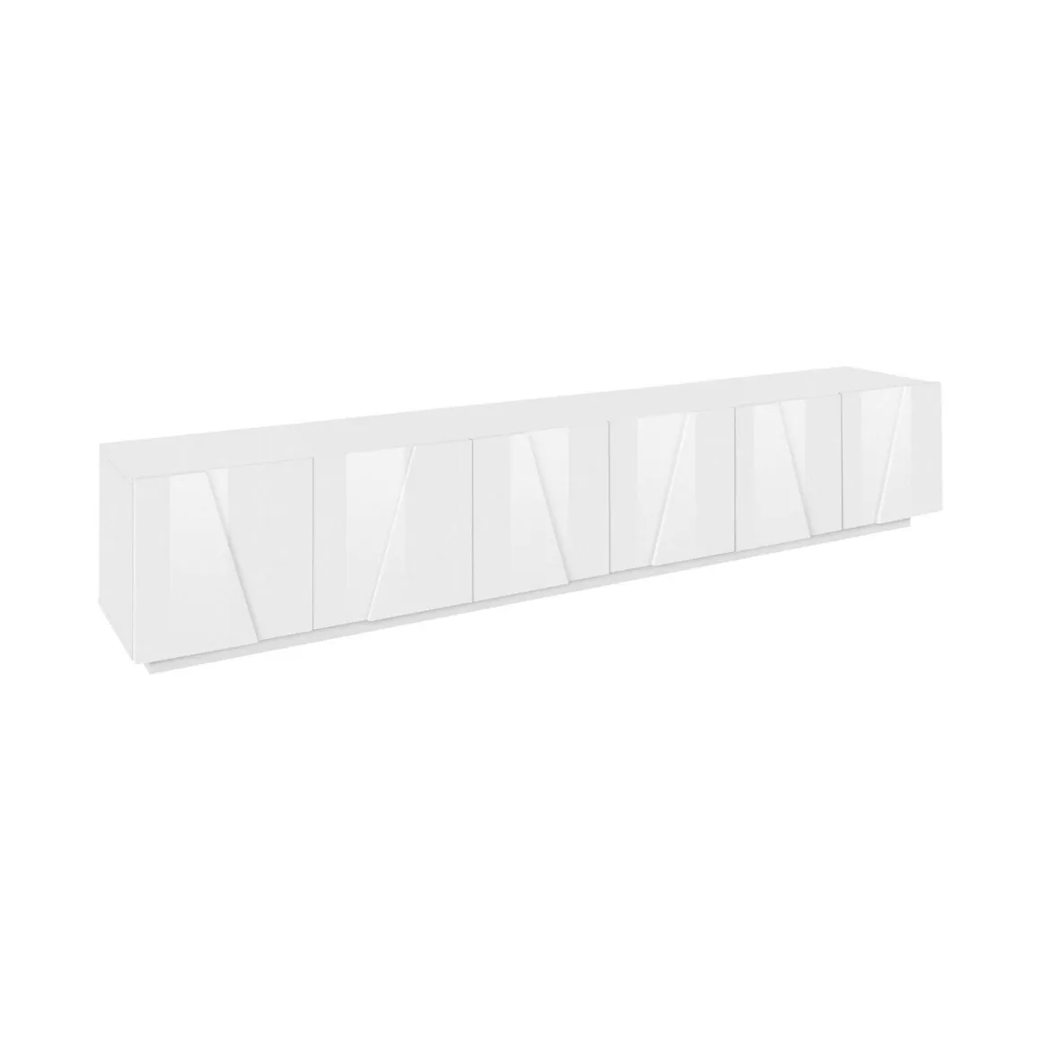 Mobili Porta Tv|Salotto > Dmora Base TV 260x41x46h cm 4 ante e 2 cassetti - Albak Bianco Lucido