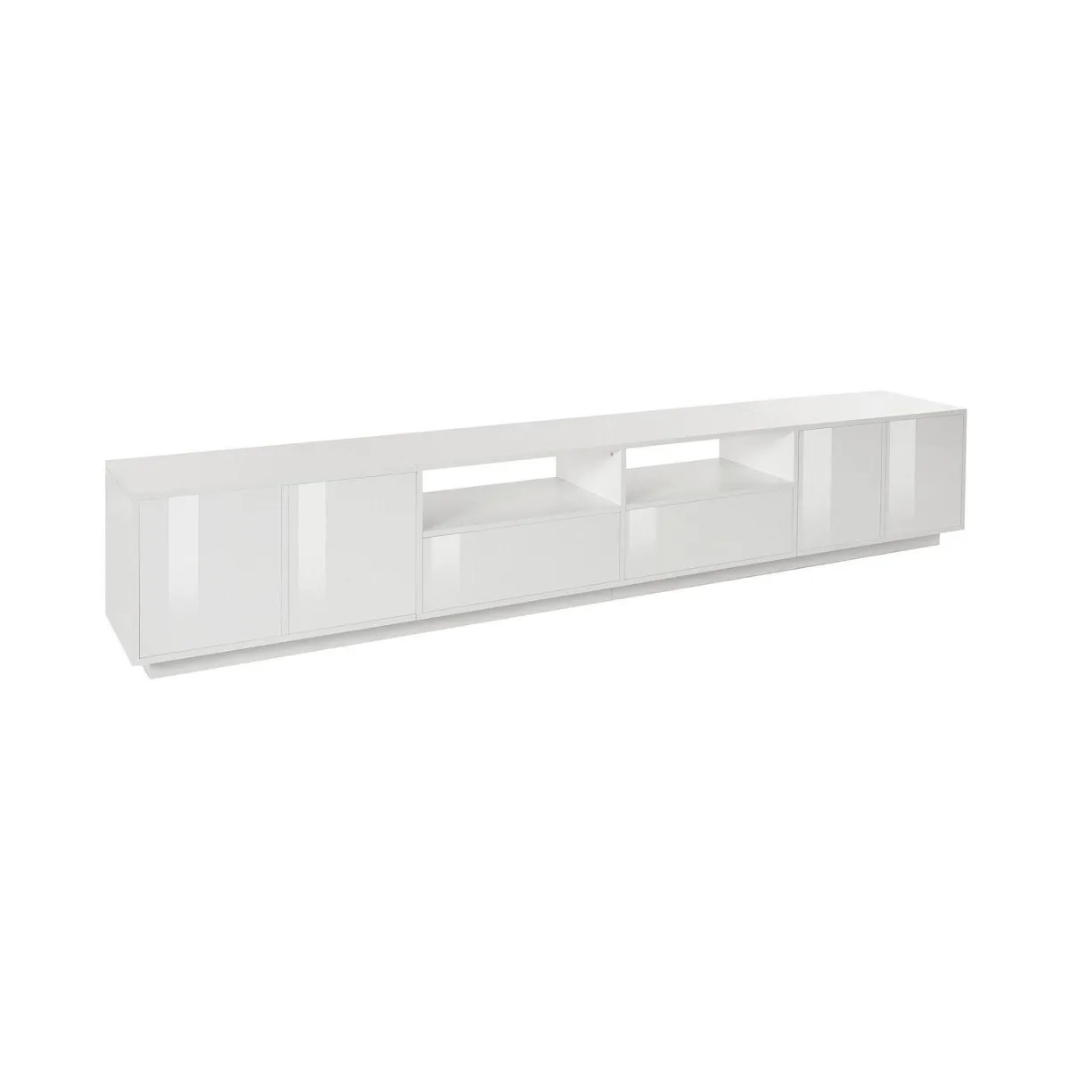 Mobili Porta Tv|Salotto > Dmora Base TV 260x41x46h cm 4 ante e 2 cassetti - Albak Bianco Lucido