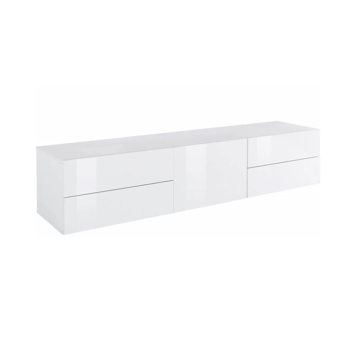 Salotto > Dmora Base TV 170x40x35h cm 4 cassetti - Ardesia Bianco Lucido