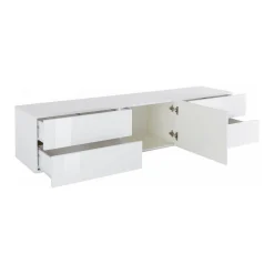 Salotto > Dmora Base TV 170x40x35h cm 4 cassetti - Ardesia Bianco Lucido