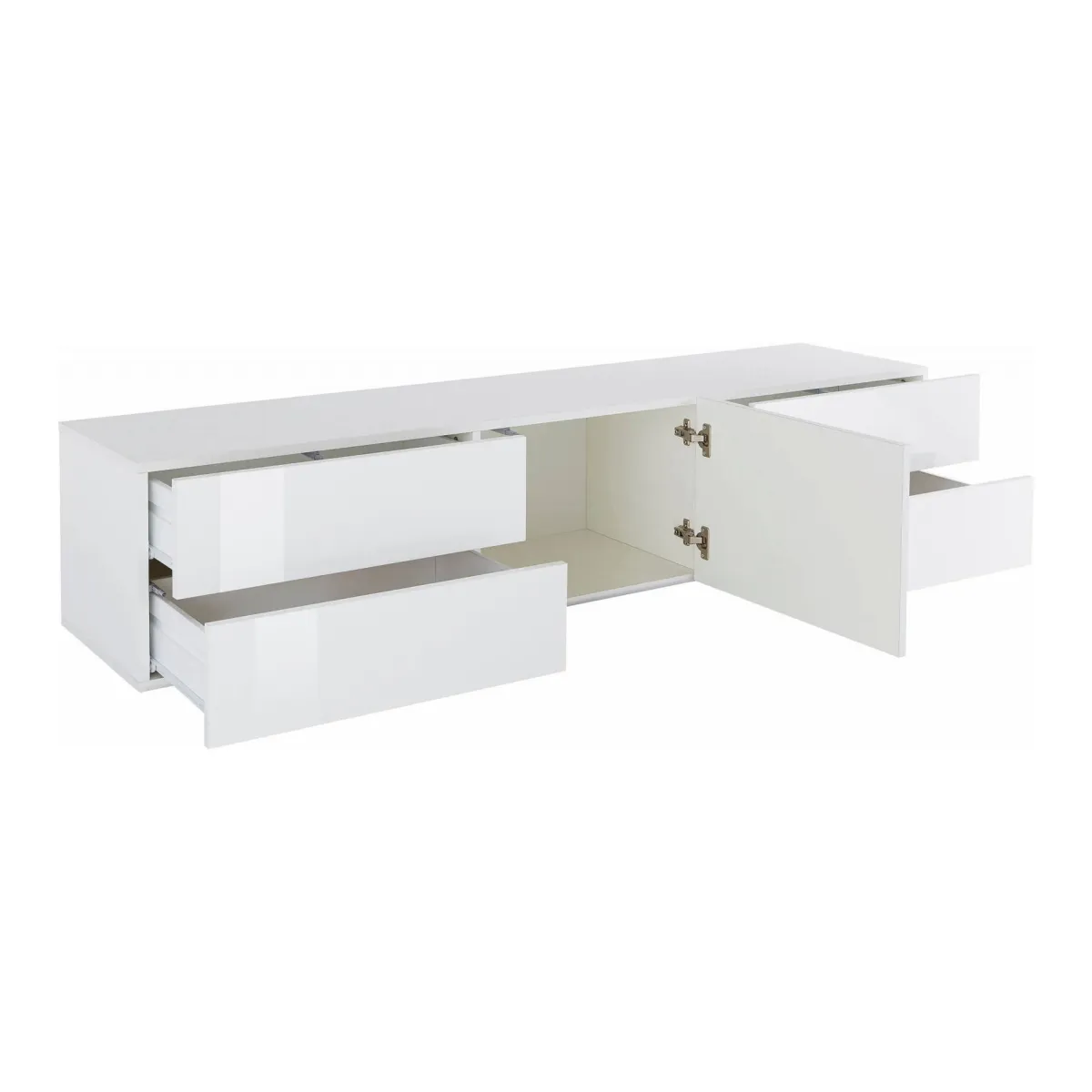 Salotto > Dmora Base TV 170x40x35h cm 4 cassetti - Ardesia Bianco Lucido