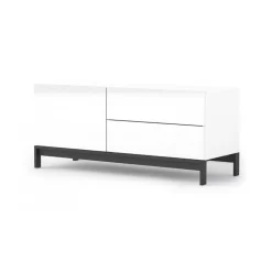 Salotto > Dmora Base TV 110x40x47h cm in legno - Azad Bianco Lucido
