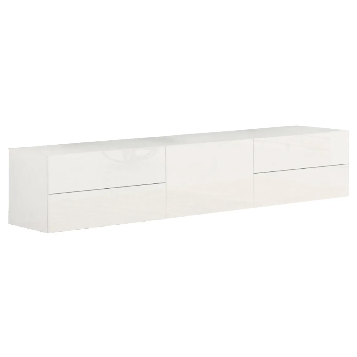 Base TV bianco lucido 170x40x35h cm in legno - Ariad