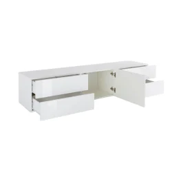 Base TV bianco lucido 170x40x35h cm in legno - Ariad