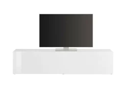 Base TV bianco lucido 180x30x40h cm in legno - Alakazam