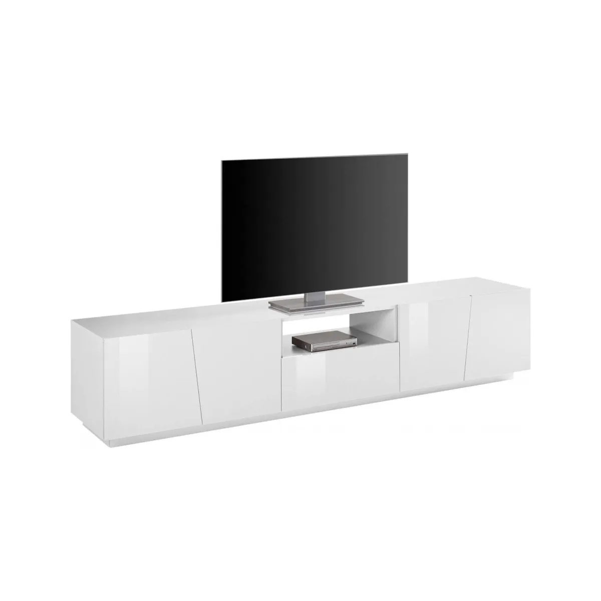 Mobili Porta Tv|Salotto > Dmora Base TV 220x43x46h cm in legno - Azzurras Bianco Lucido