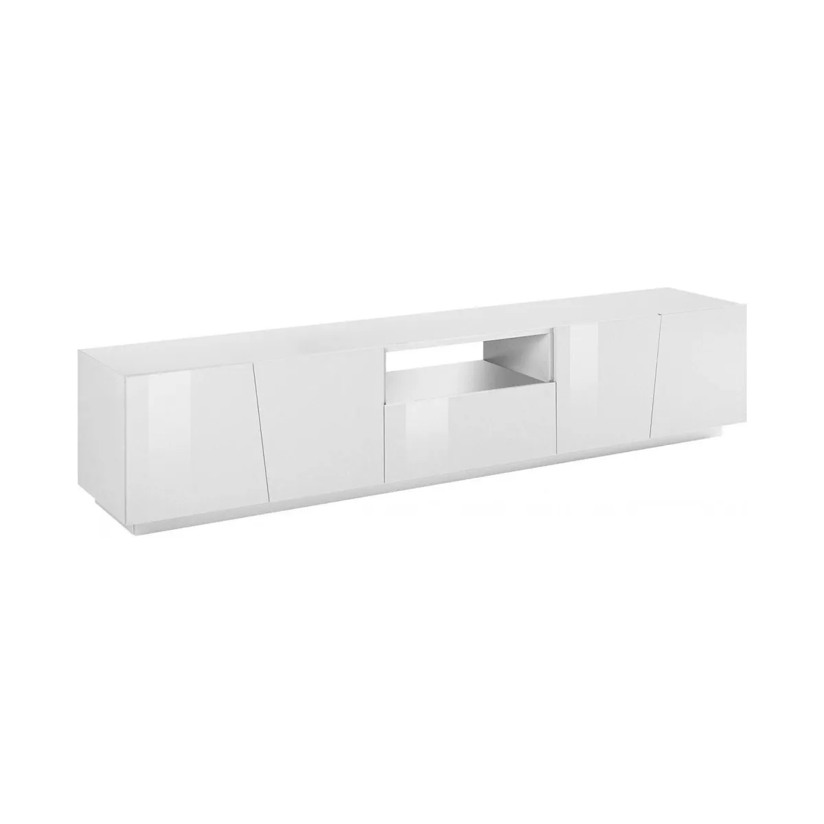 Mobili Porta Tv|Salotto > Dmora Base TV 220x43x46h cm in legno - Azzurras Bianco Lucido