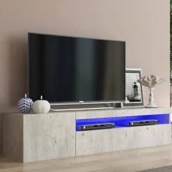 Mobili Porta Tv|Salotto > Dmora Base TV cemento 150x40x37h cm 2 ante - Ardy Grigio Cemento