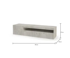 Mobili Porta Tv|Salotto > Dmora Base TV cemento 150x40x37h cm 2 ante - Ardy Grigio Cemento