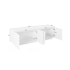 Mobili Porta Tv|Salotto > Dmora Base TV cemento 162x44x46h cm 4 ante e 1 cassetto - Acix Grigio Cemento