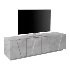 Mobili Porta Tv|Salotto > Dmora Base TV cemento 162x44x46h cm 4 ante e 1 cassetto - Acix Grigio Cemento