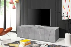 Mobili Porta Tv|Salotto > Dmora Base TV cemento 162x44x46h cm 4 ante e 1 cassetto - Acix Grigio Cemento