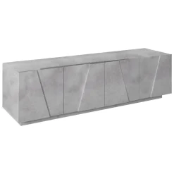 Mobili Porta Tv|Salotto > Dmora Base TV cemento 162x44x46h cm 4 ante e 1 cassetto - Acix Grigio Cemento