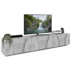 Base TV cemento 244x44x46h cm 6 ante e 1 cassetto - Aemilor