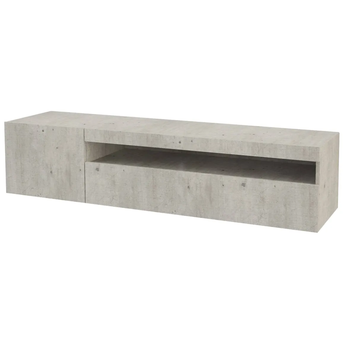 Base TV cemento 150x40x37h cm 2 ante in legno - Ardy