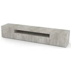 Mobili Porta Tv|Salotto > Dmora Base TV cemento 200x40x37h cm 3 ante in legno - Amore Grigio Cemento