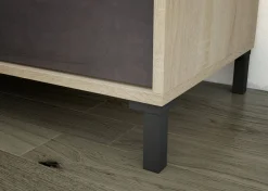 Mobili Porta Tv|Salotto > Dmora Base TV rovere e antracite 130x41x47h cm 2 ante e 2 cassetti - Alva Nero Antracite, Marrone Rovere