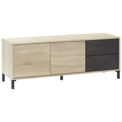 Mobili Porta Tv|Salotto > Dmora Base TV rovere e antracite 130x41x47h cm 2 ante e 2 cassetti - Alva Nero Antracite, Marrone Rovere