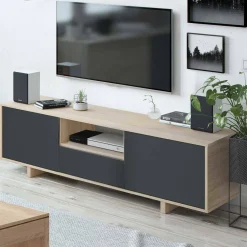 Base TV rovere 150x41x46h cm 3 ante - Andalusia