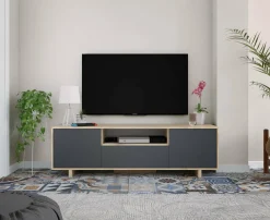 Base TV rovere 150x41x46h cm 3 ante - Andalusia