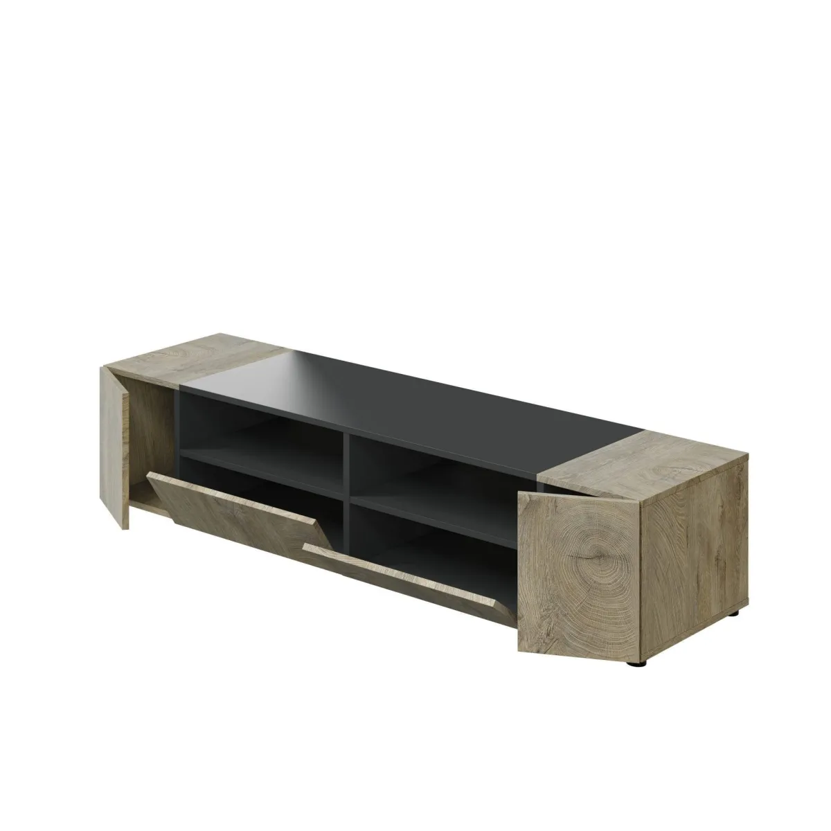 Mobili Porta Tv|Salotto > Dmora Base TV rovere 138x42x36h cm 4 ante - Ebe Marrone Rovere