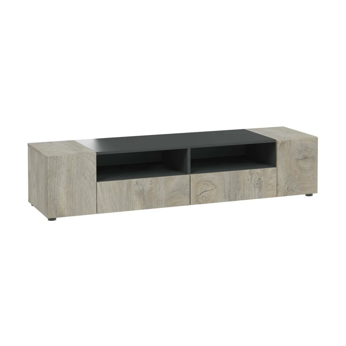 Mobili Porta Tv|Salotto > Dmora Base TV rovere 138x42x36h cm 4 ante - Ebe Marrone Rovere