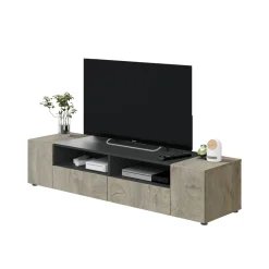 Mobili Porta Tv|Salotto > Dmora Base TV rovere 138x42x36h cm 4 ante - Ebe Marrone Rovere