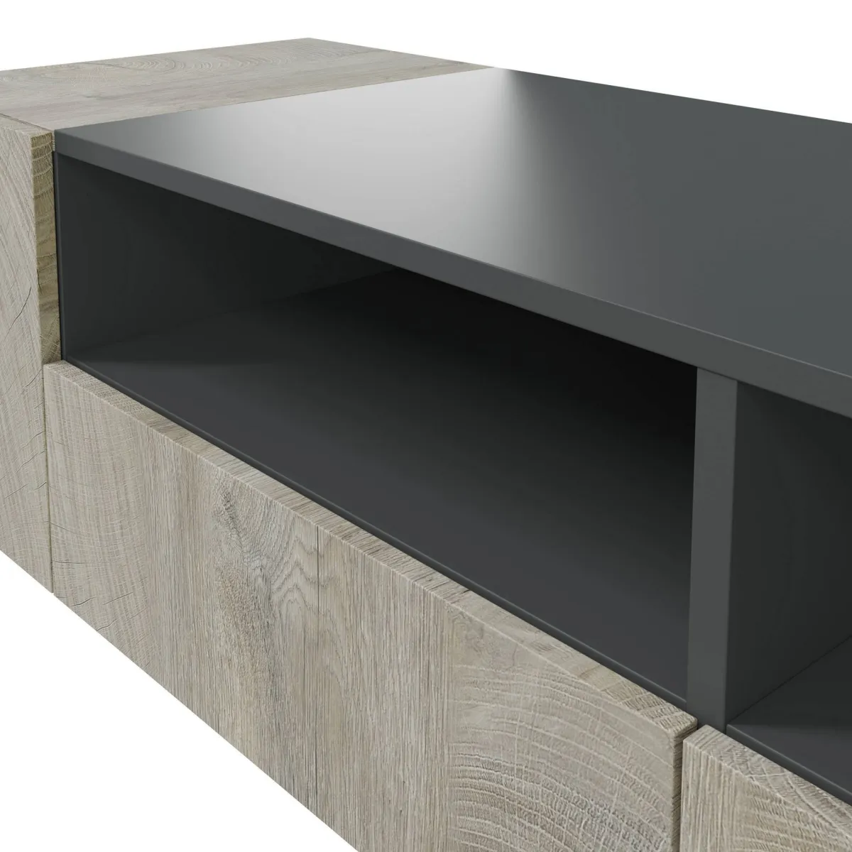 Mobili Porta Tv|Salotto > Dmora Base TV rovere 138x42x36h cm 4 ante - Ebe Marrone Rovere