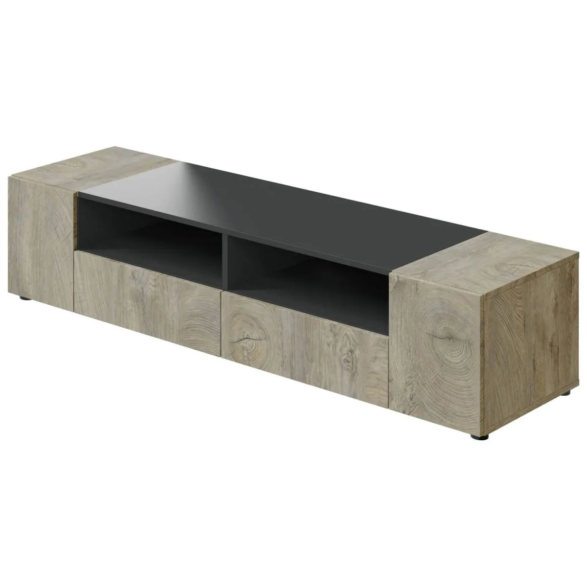Mobili Porta Tv|Salotto > Dmora Base TV rovere 138x42x36h cm 4 ante - Ebe Marrone Rovere